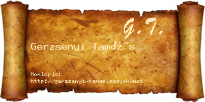 Gerzsenyi Tamás névjegykártya